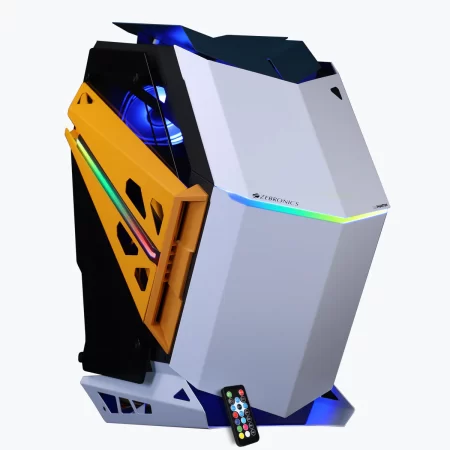ZEBRONICS Phantom Mid-Tower Premium Gaming Cabinet ATX/mATX/Mini ITX, 2X 120mm Top + 2X 120mm Rear Fan, ARGB Inner Glow,RGB LED Control, Dual Tempered Glass Side Panel, RGB LED Strip - Image 2