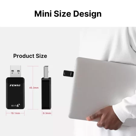 FENVi WiFi 6 AX900 Driver Free Dual Band Bluetooth 5.4 USB Adapter for Laptop PC - Image 4