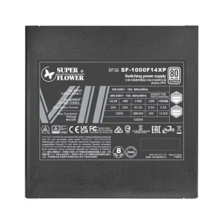 Super Flower Leadex VII XP PRO 1000W 80+ Platinum, Cybenetics Platinum, Full Modular, ATX 3.1 & PCIe 5.0, W/12VHPWR (2x8pin-16pin Native Cables), FDB Fan, SF-1000F14XP, Black - Image 2